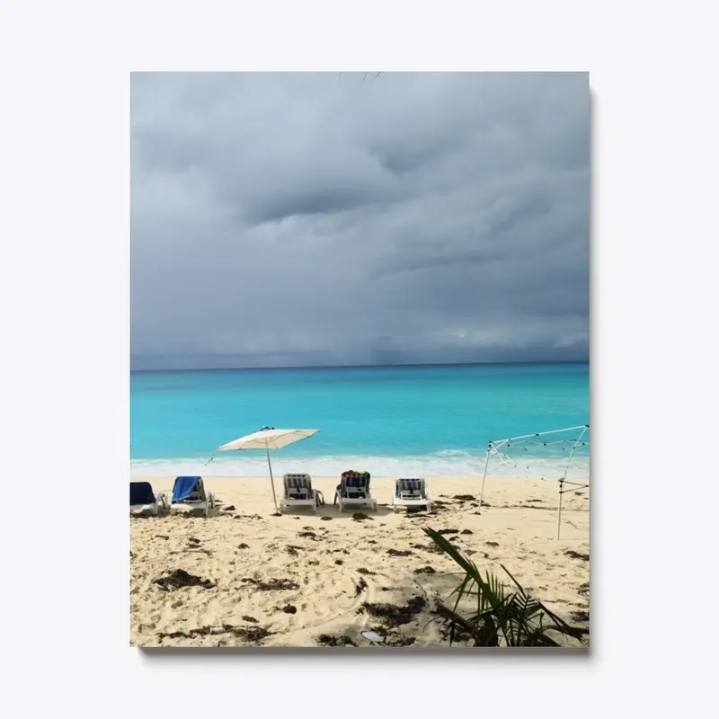 Dark and cloudy beach